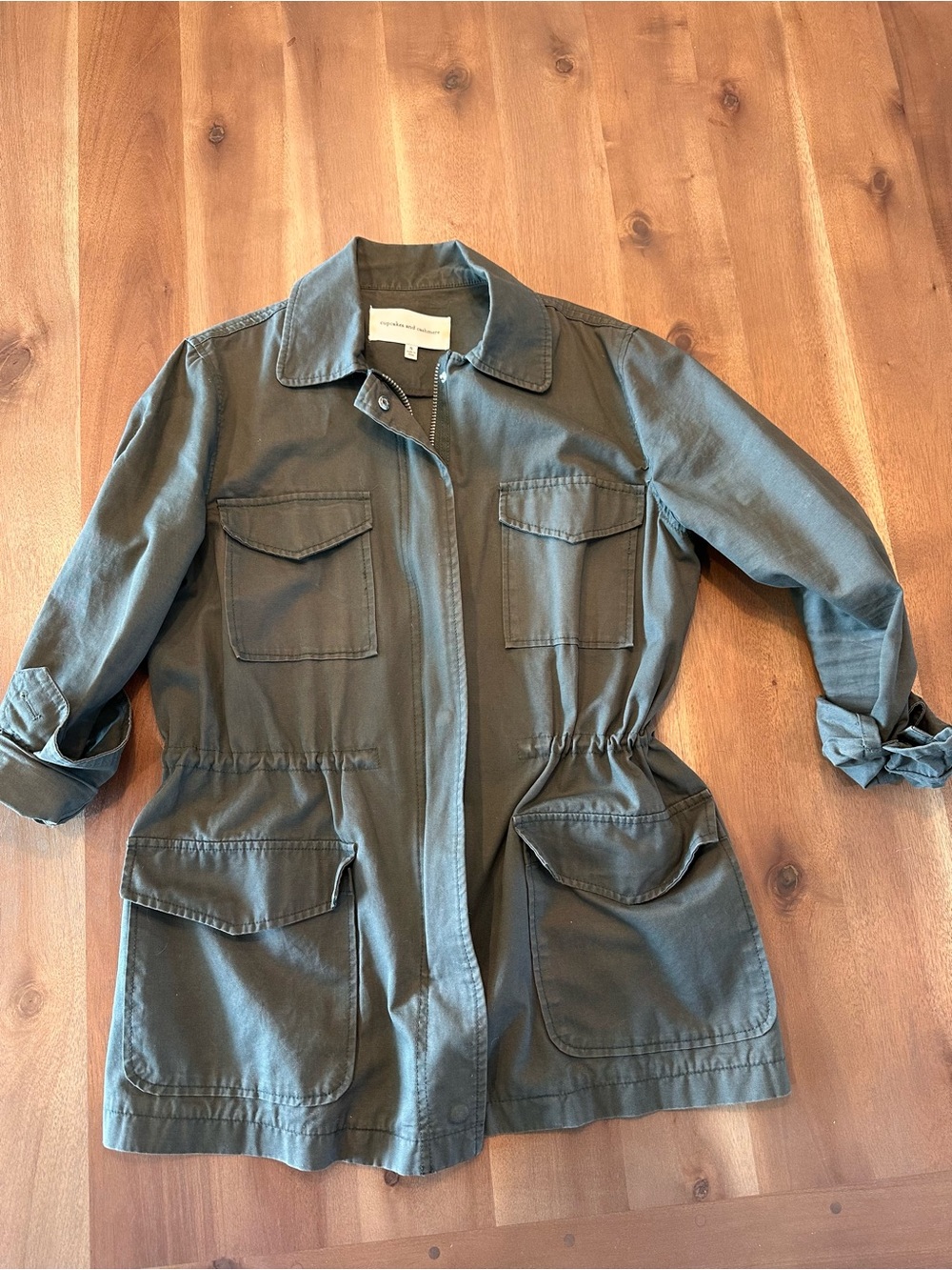 cupcakes & cashmere olive utility jacket